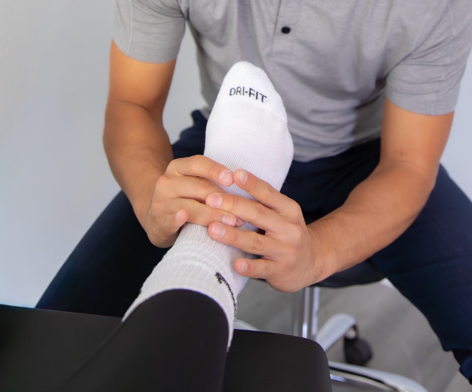 A treatment session in progress at G3 Chiro in Newport Beach